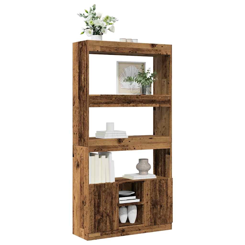 Visoka komoda boja staro drvo 92x33x180 cm konstruirano drvo