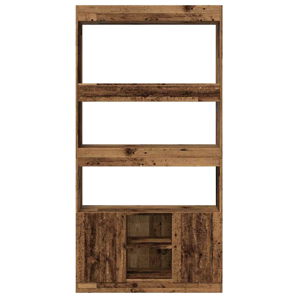 Visoka komoda boja staro drvo 92x33x180 cm konstruirano drvo