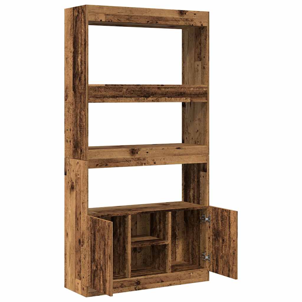 Visoka komoda boja staro drvo 92x33x180 cm konstruirano drvo