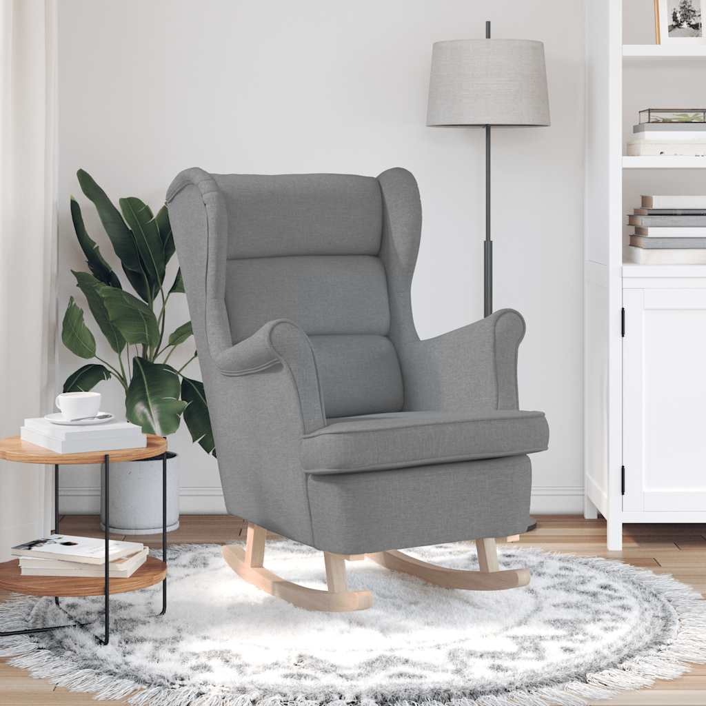 Stolica za ljuljanje 74x90x102 cm od tkanine svjetlosiva