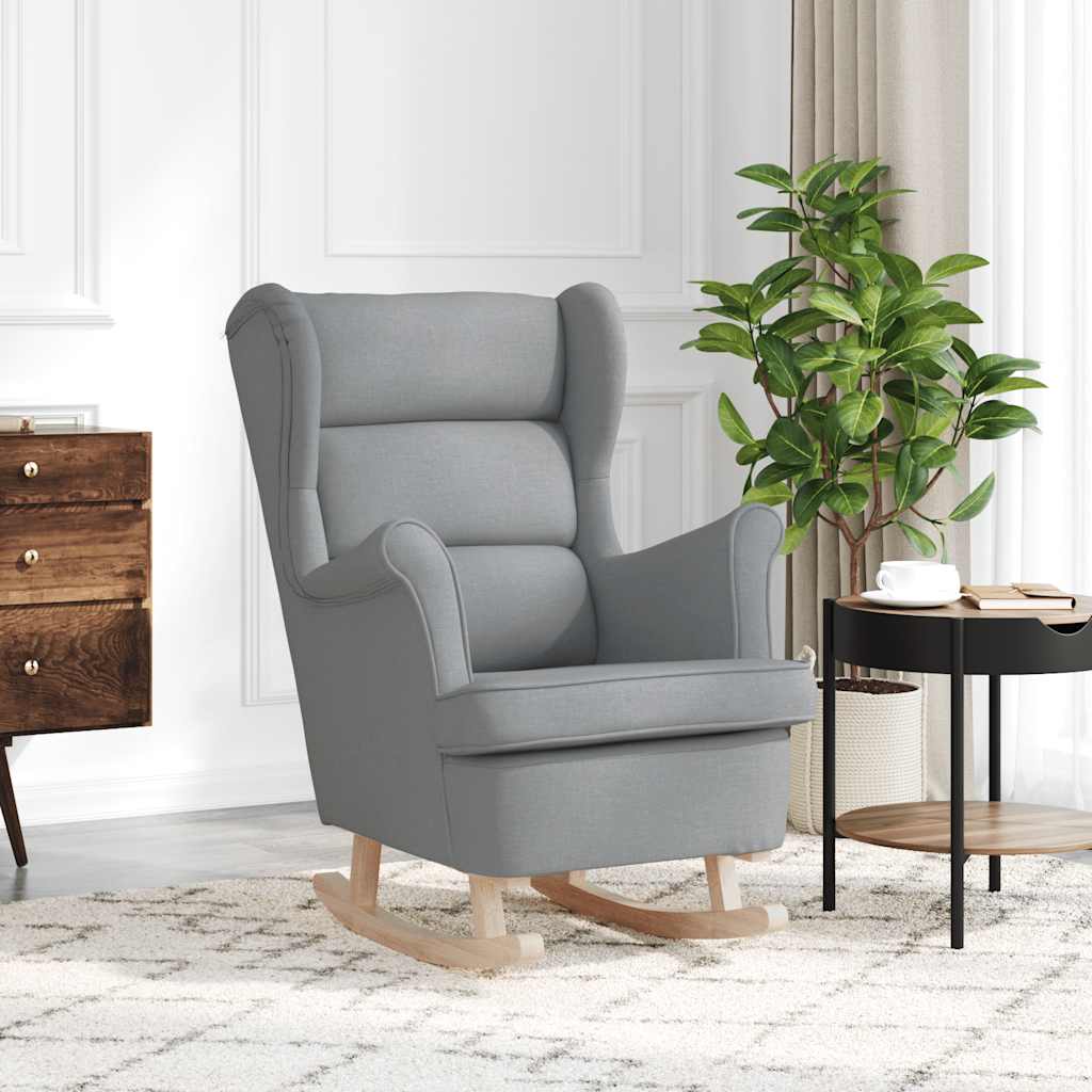 Stolica za ljuljanje 74x90x102 cm od tkanine svjetlosiva