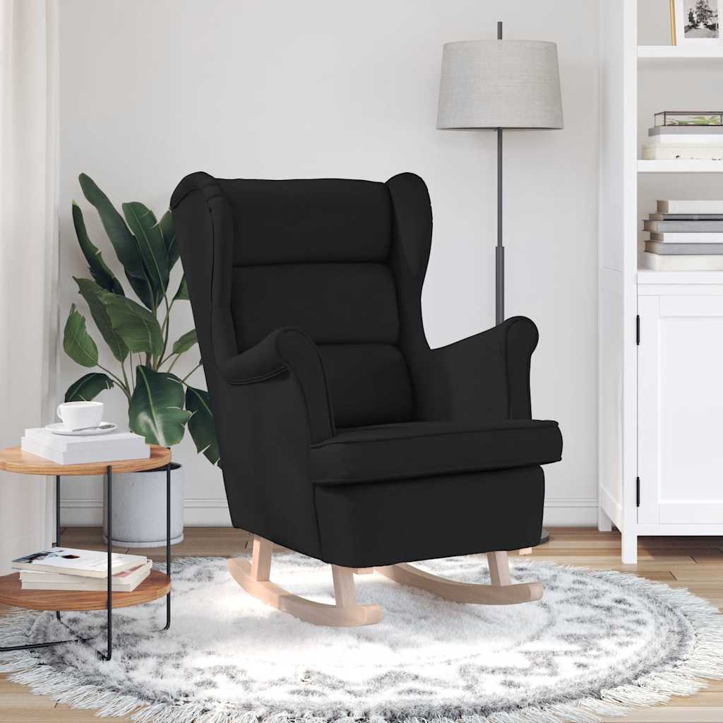 Stolica za ljuljanje 74x90x102 cm od tkanine crna