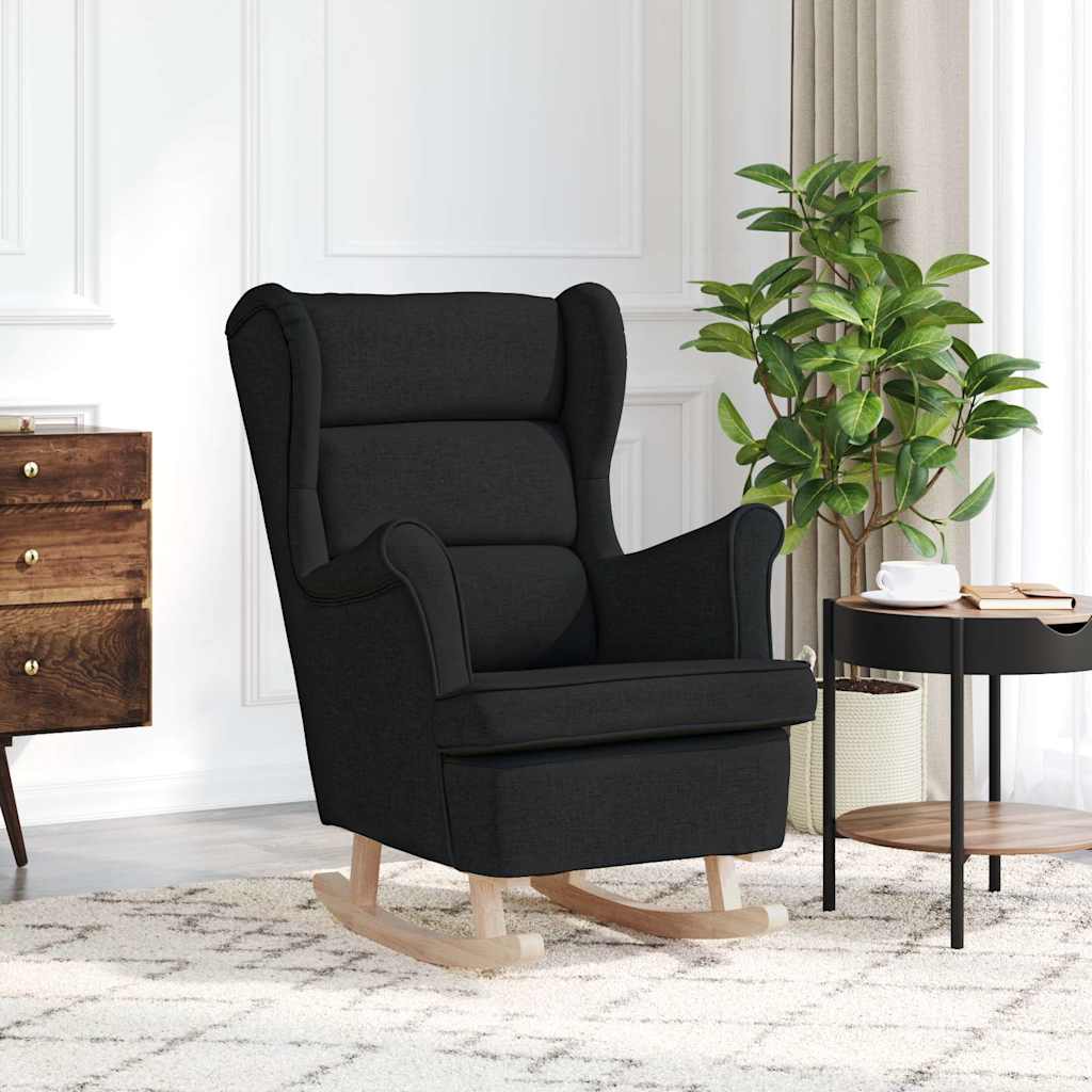 Stolica za ljuljanje 74x90x102 cm od tkanine crna