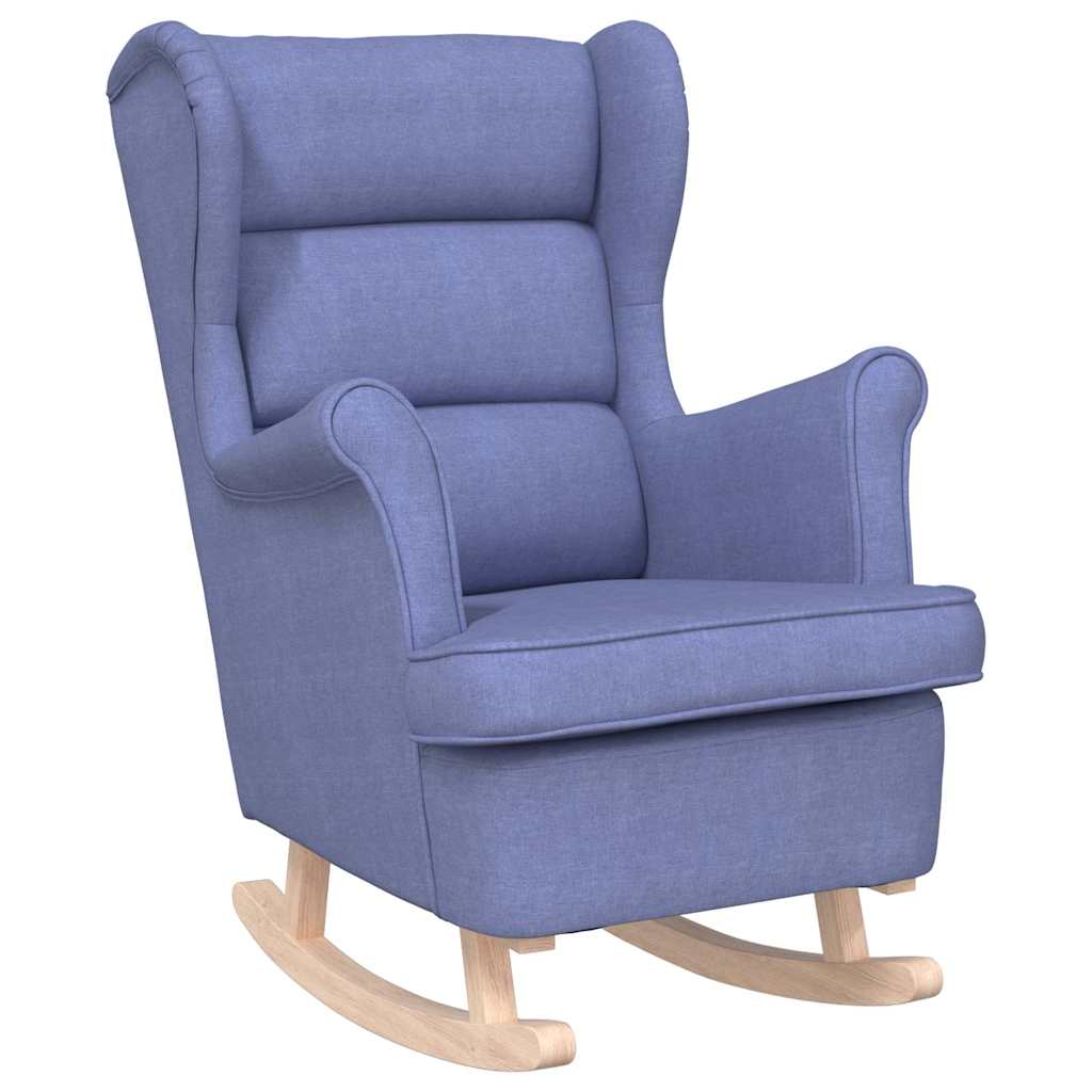 Stolica za ljuljanje 74x90x102 cm od tkanine traper-plava
