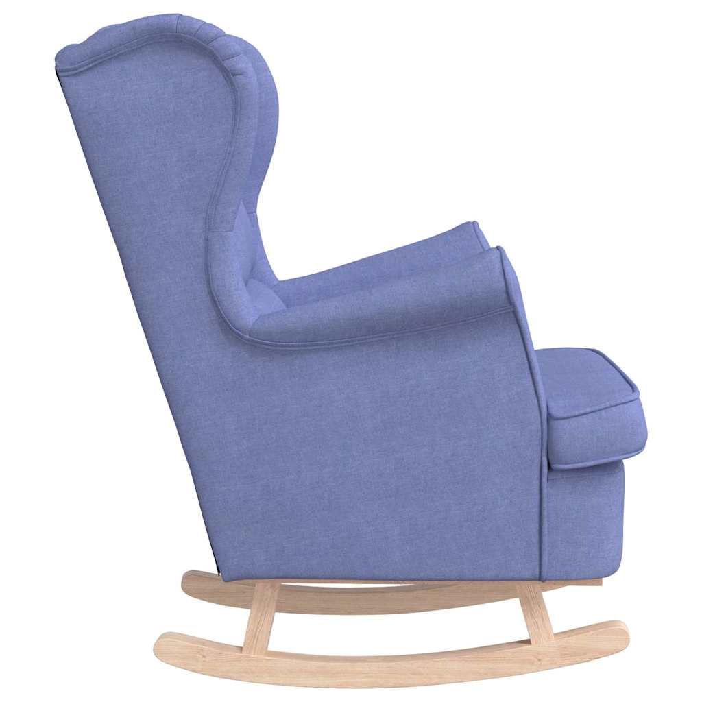 Stolica za ljuljanje 74x90x102 cm od tkanine traper-plava