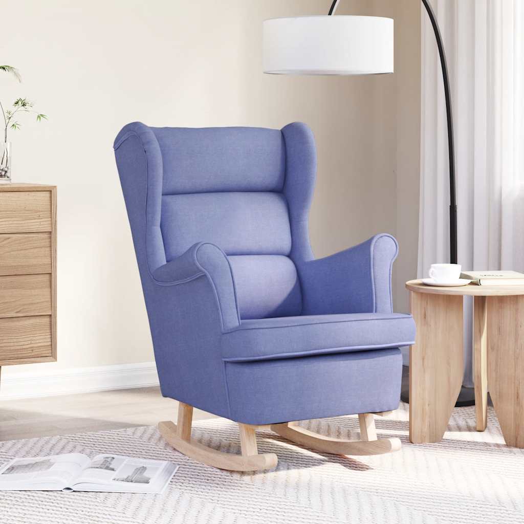 Stolica za ljuljanje 74x90x102 cm od tkanine traper-plava