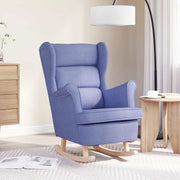 Stolica za ljuljanje 74x90x102 cm od tkanine traper-plava