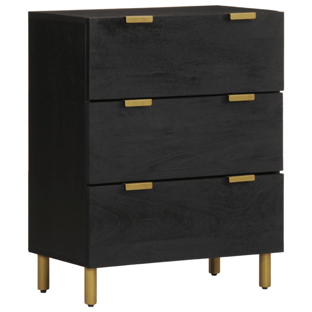 Komoda 2 kom crna 60 x 33 x 75 cm konstruirano drvo