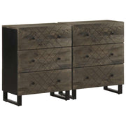 Komoda 2 kom crna 60x33x75 cm Puno drvo Mango