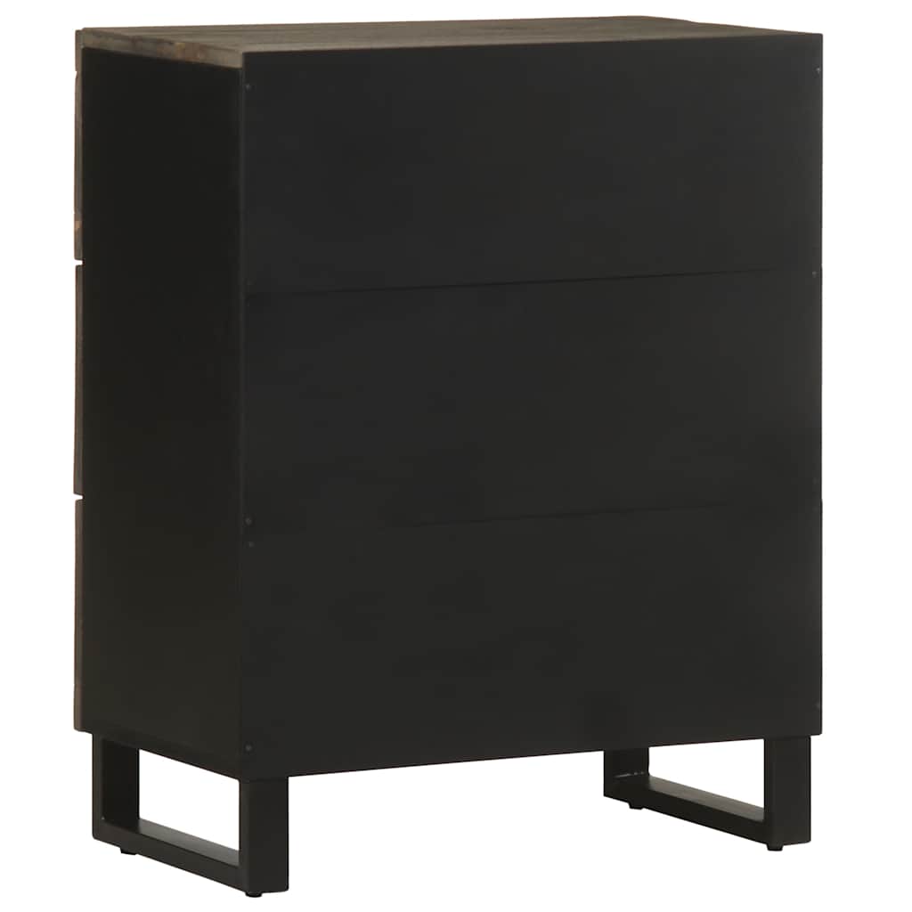 Komoda 2 kom crna 60x33x75 cm Puno drvo Mango