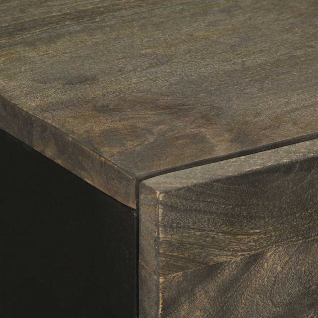Komoda 2 kom crna 60x33x75 cm Puno drvo Mango