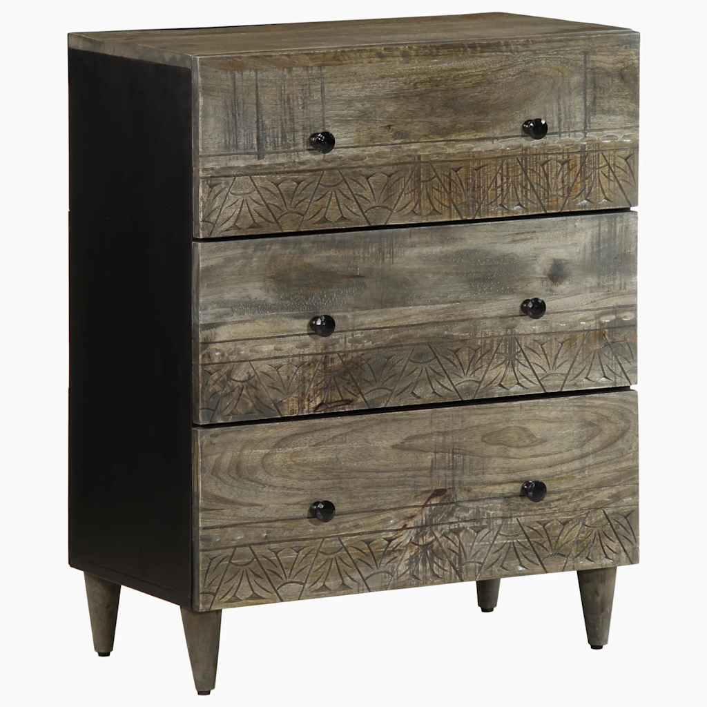 Komoda 2 kom svijetlosiva 60x33,5x75 cm Puno drvo Mango