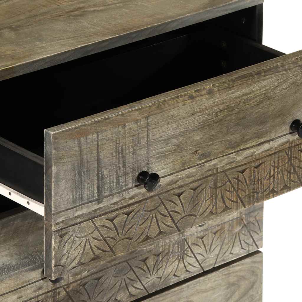 Komoda od 3 komada svijetlo siva 60x33,5x75 cm Puno drvo Mango