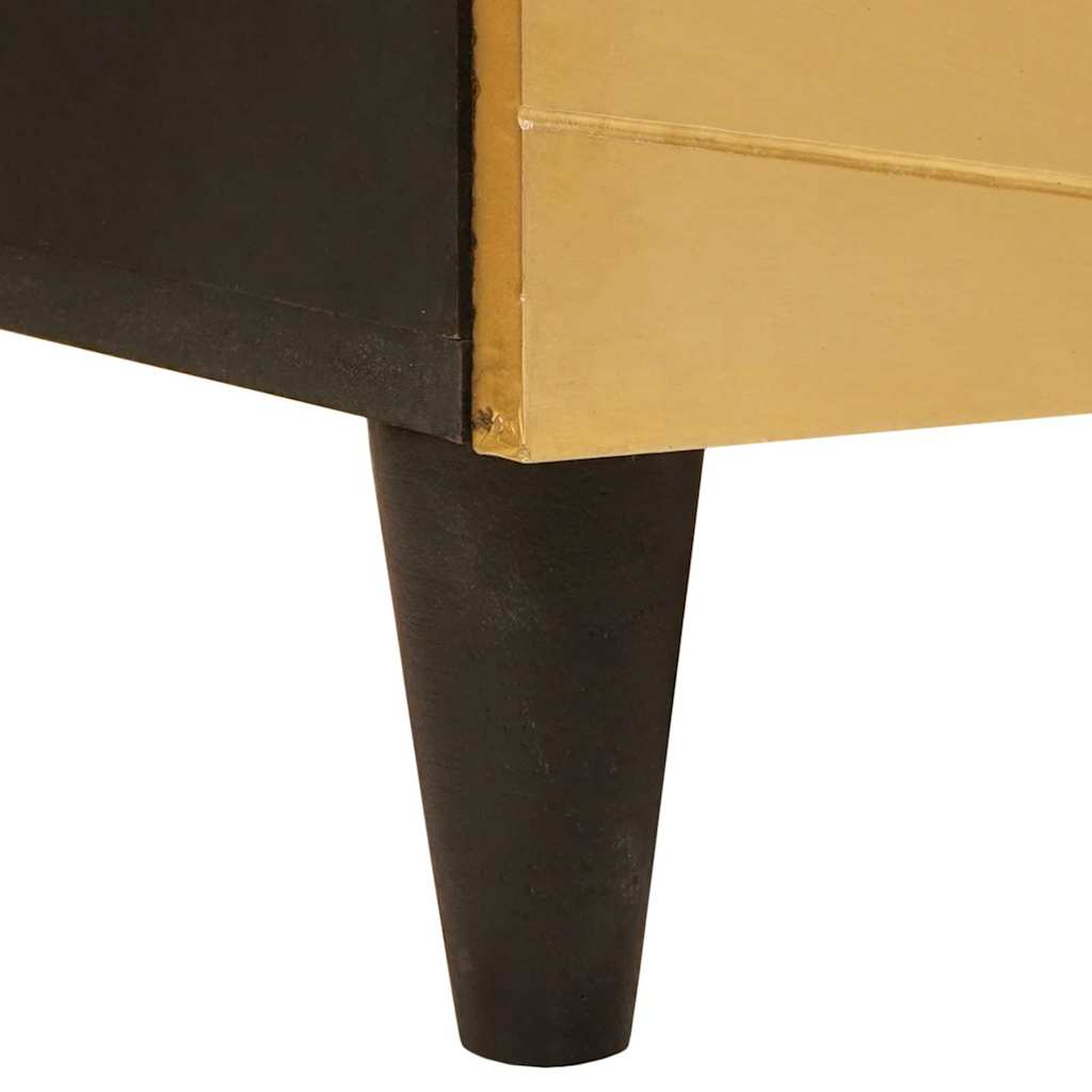 Kreveta 2 pcs Crna i zlatna 60 x 33 x 75 cm Čvrsto drvo manga