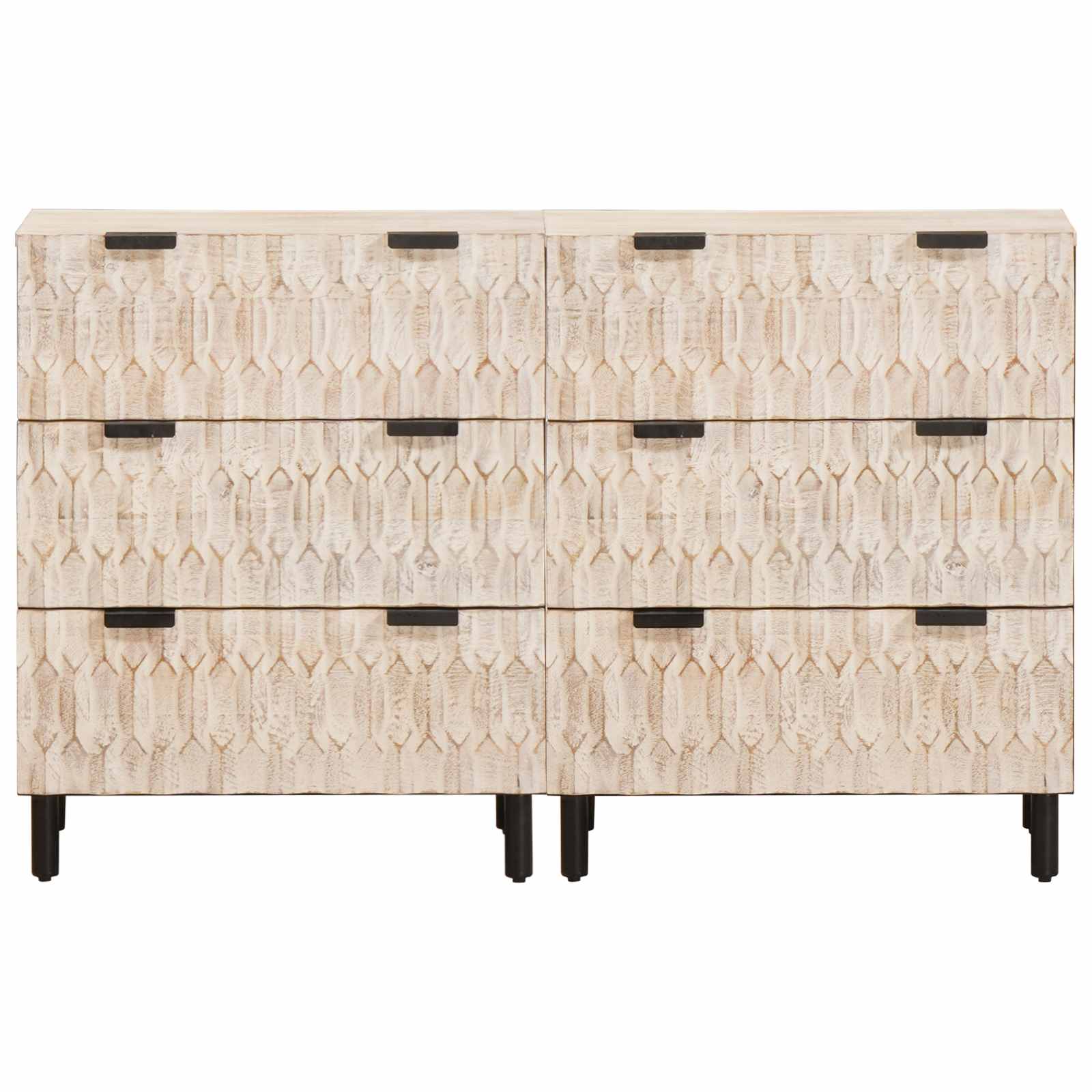Kreveta 2 pcs Finš bijelog pranja 60 x 33 x 75 cm