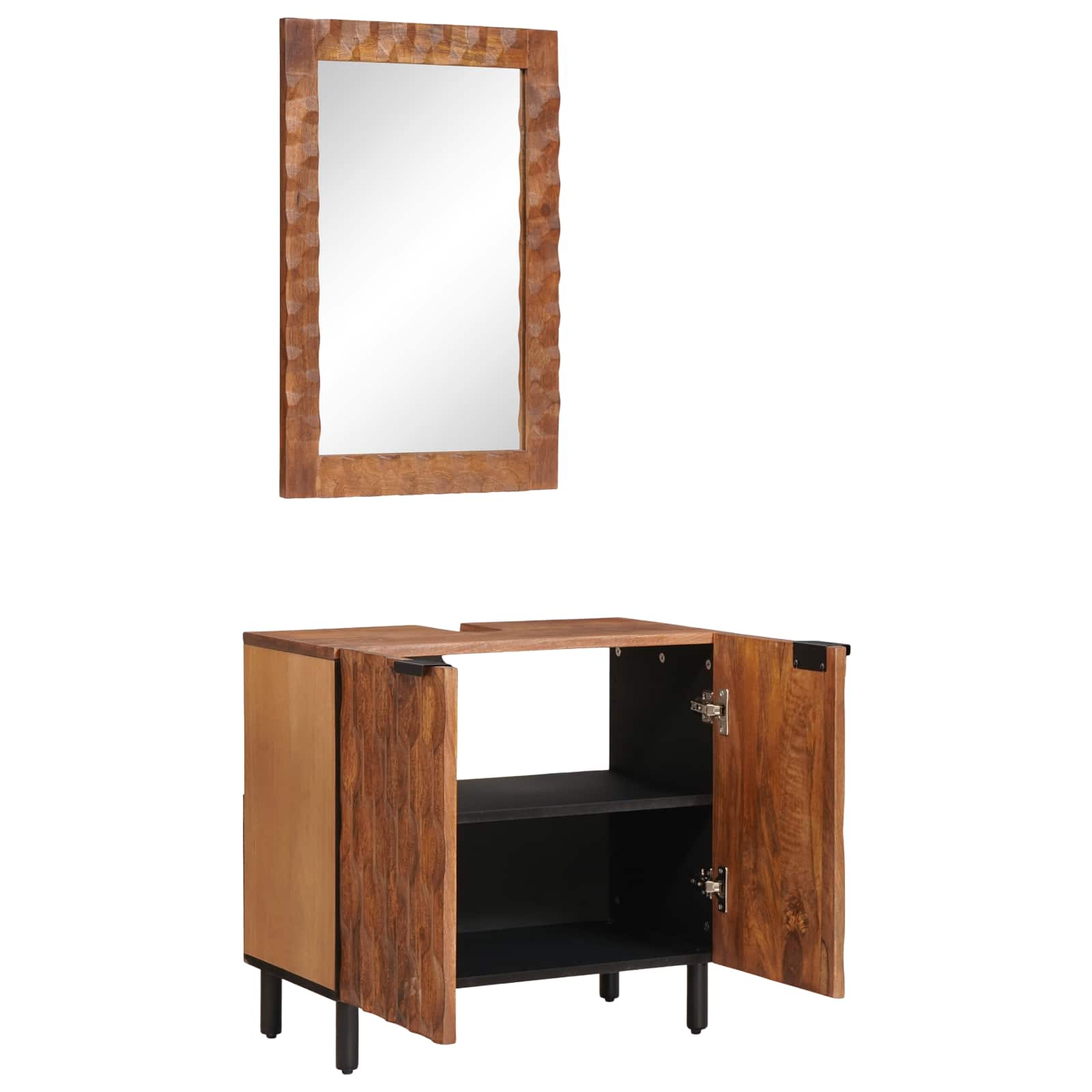 Setovi za kupaonicu 2 pcs Acacia smeđi finiš Čvrsto drvo manga