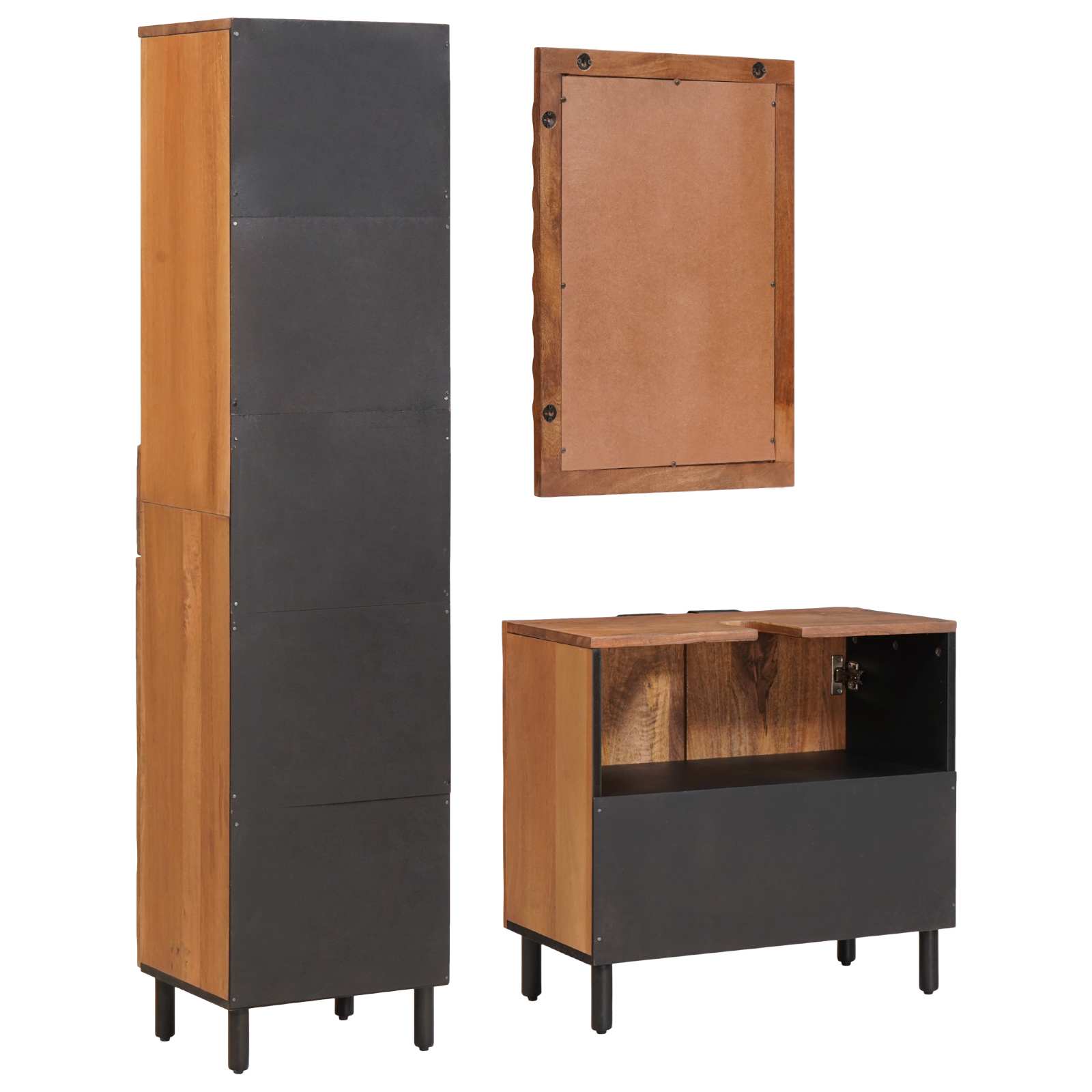 Setovi za kupaonicu 3 pcs Acacia smeđi finiš Čvrsto drvo manga