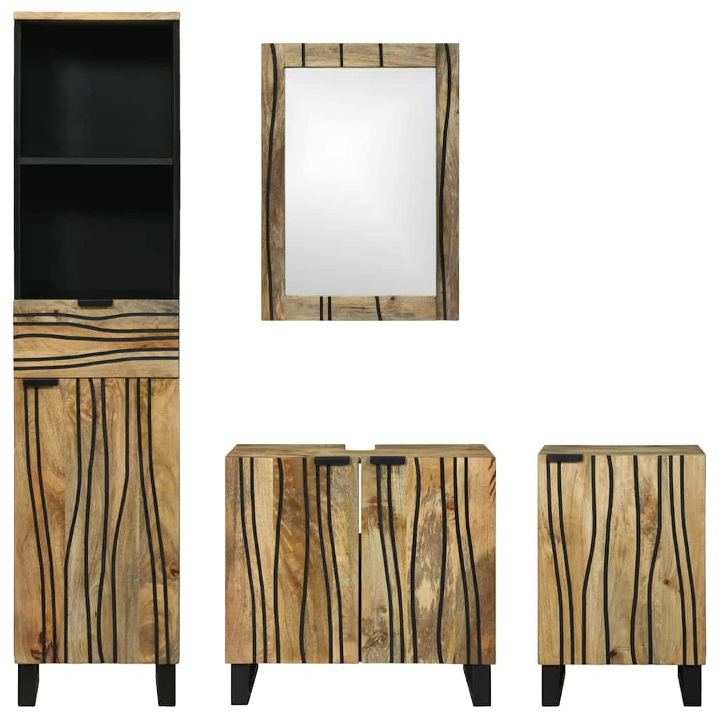 Set namještaja za kupaonicu Zidne 4 pcs Smeđa Konstruirano drvo