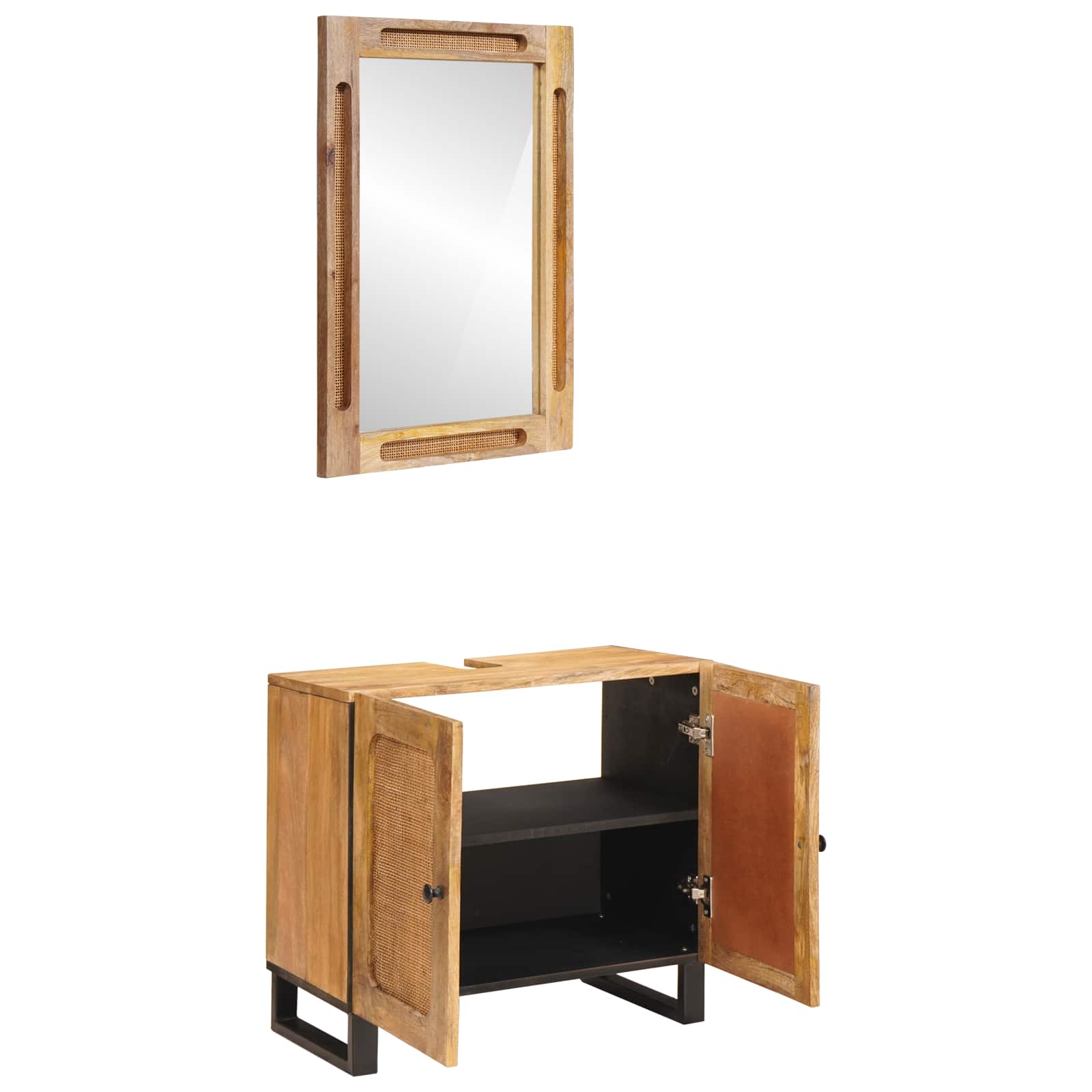 Setovi za kupaonicu s pohranom 2 pcs Smeđa Čvrsto drvo manga