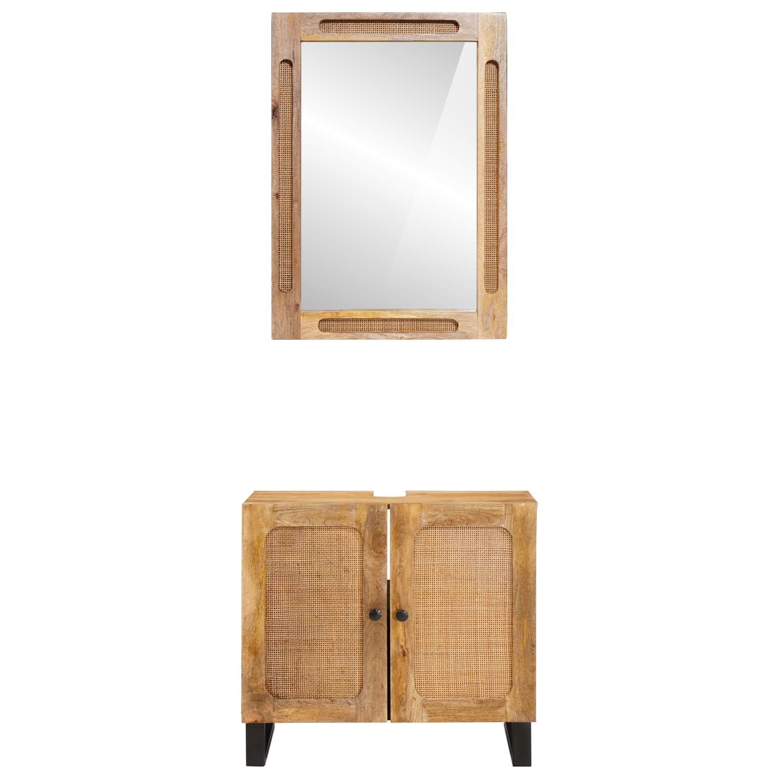 Setovi za kupaonicu s pohranom 2 pcs Smeđa Čvrsto drvo manga