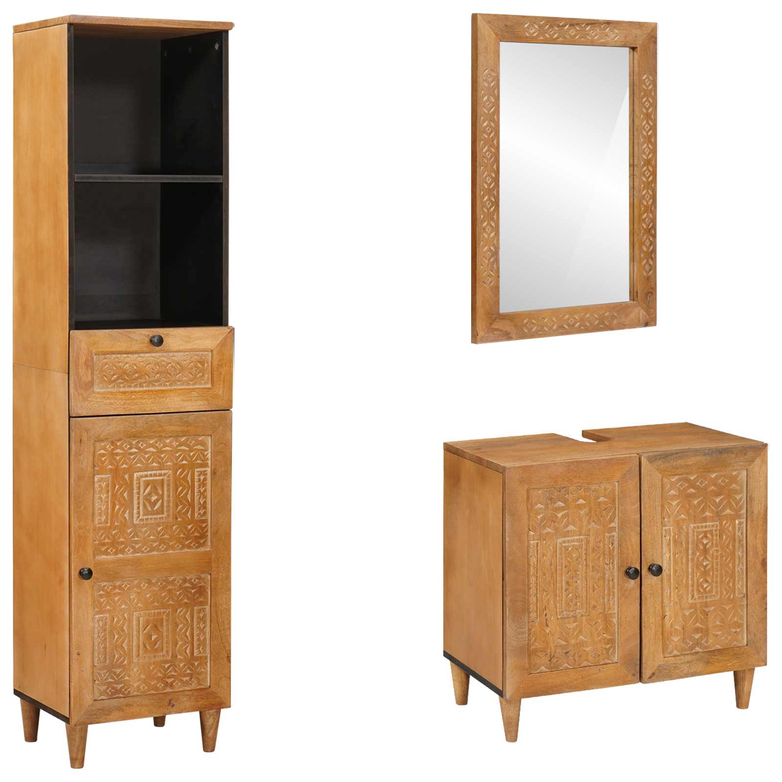 Set namještaja za kupaonicu Zidne 3 pcs Smeđa Konstruirano drvo