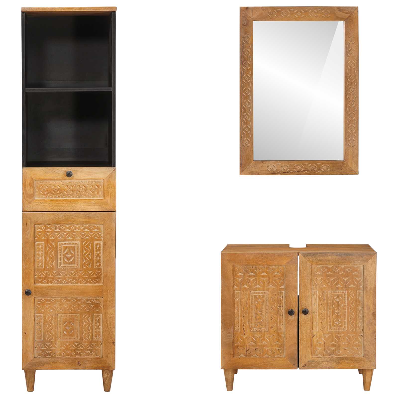 Set namještaja za kupaonicu Zidne 3 pcs Smeđa Konstruirano drvo