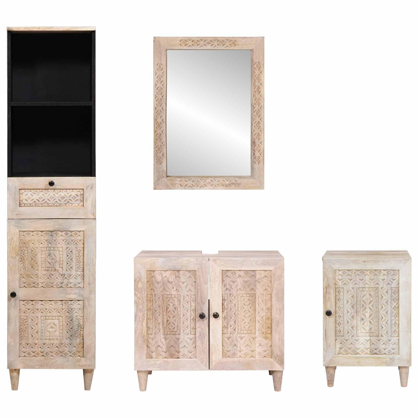 Set namještaja za kupaonicu 4 pcs Bijelo Konstruirano drvo