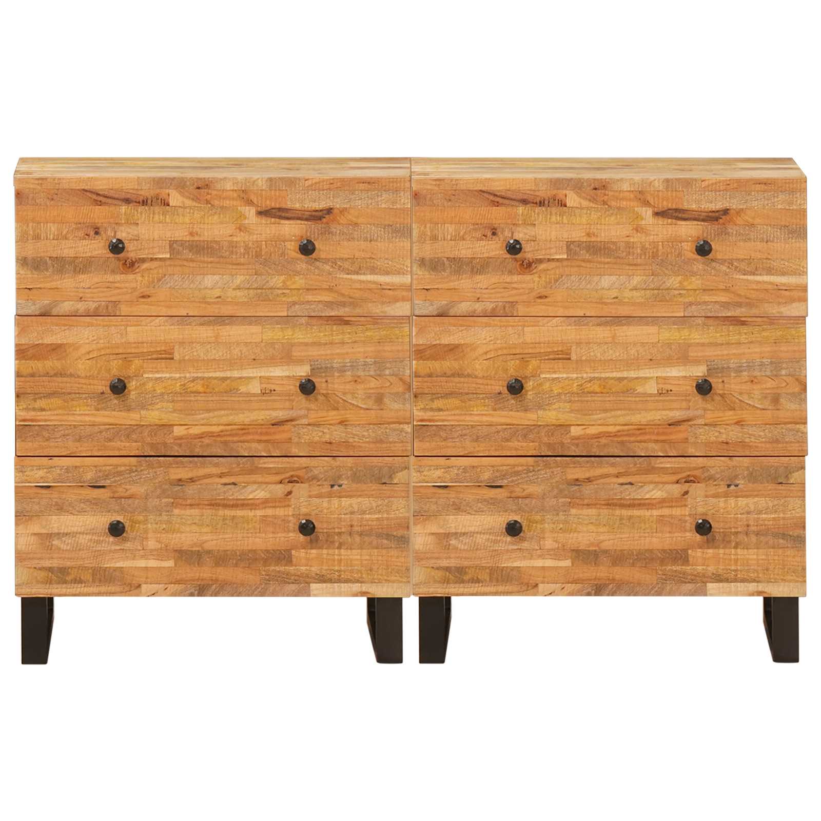 Kreveta 2 pcs Smeđa 60 x 33 x 75 cm Čvrsto drvo manga