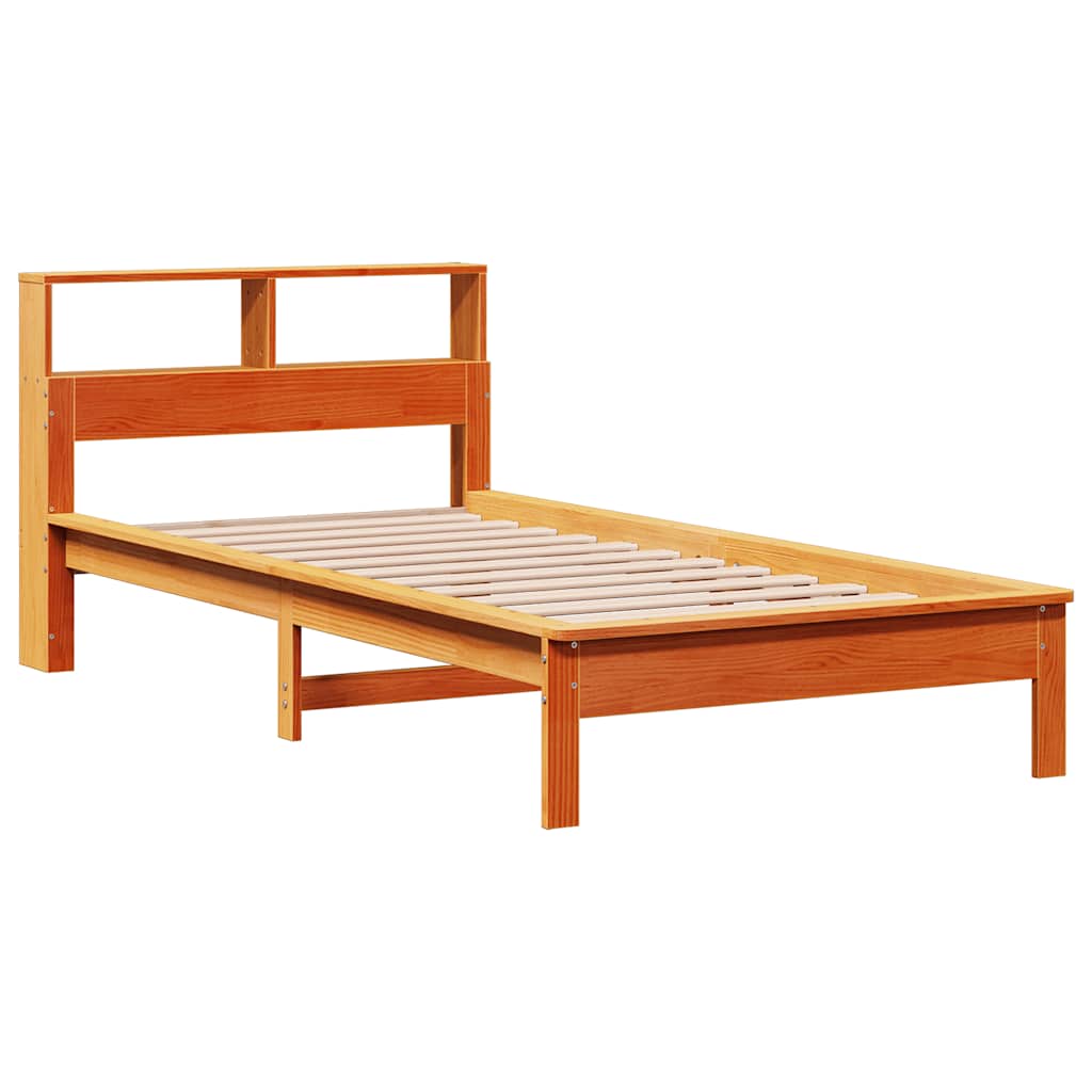 Krevet s regalom za knjige bez madraca 90 x 190 cm od borovine
