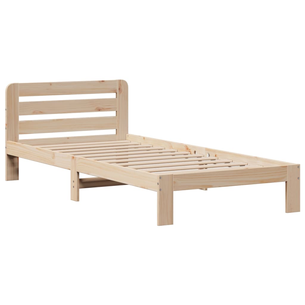 Krevet s regalom za knjige bez madraca 90x200 cm od borovine