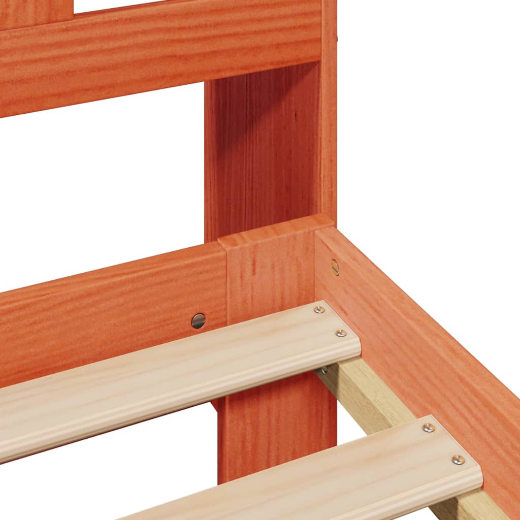 Krevet s regalom za knjige bez madraca 140x200 cm od borovine