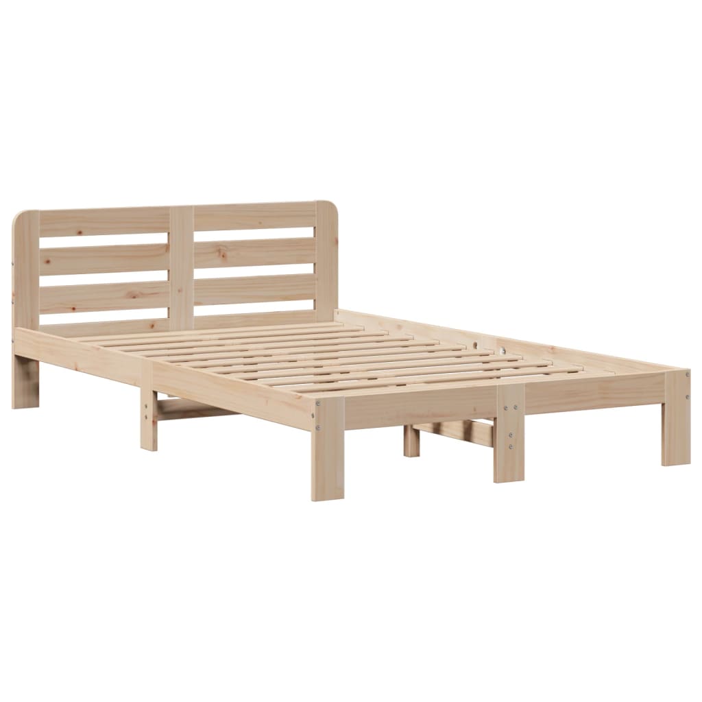 Krevet s regalom za knjige bez madraca 135x190 cm od borovine