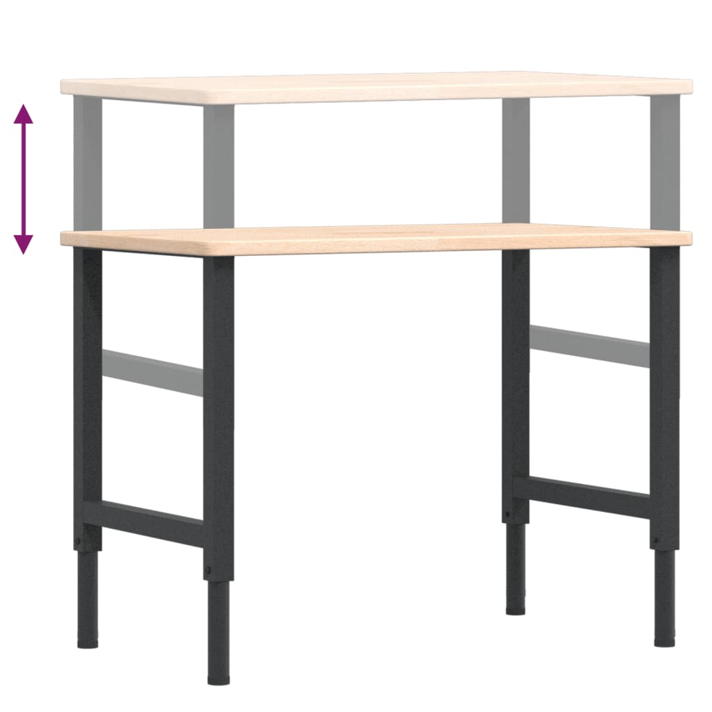Radni stol 100x60x(71,5-98) cm od masivne hrastovine pravokutni