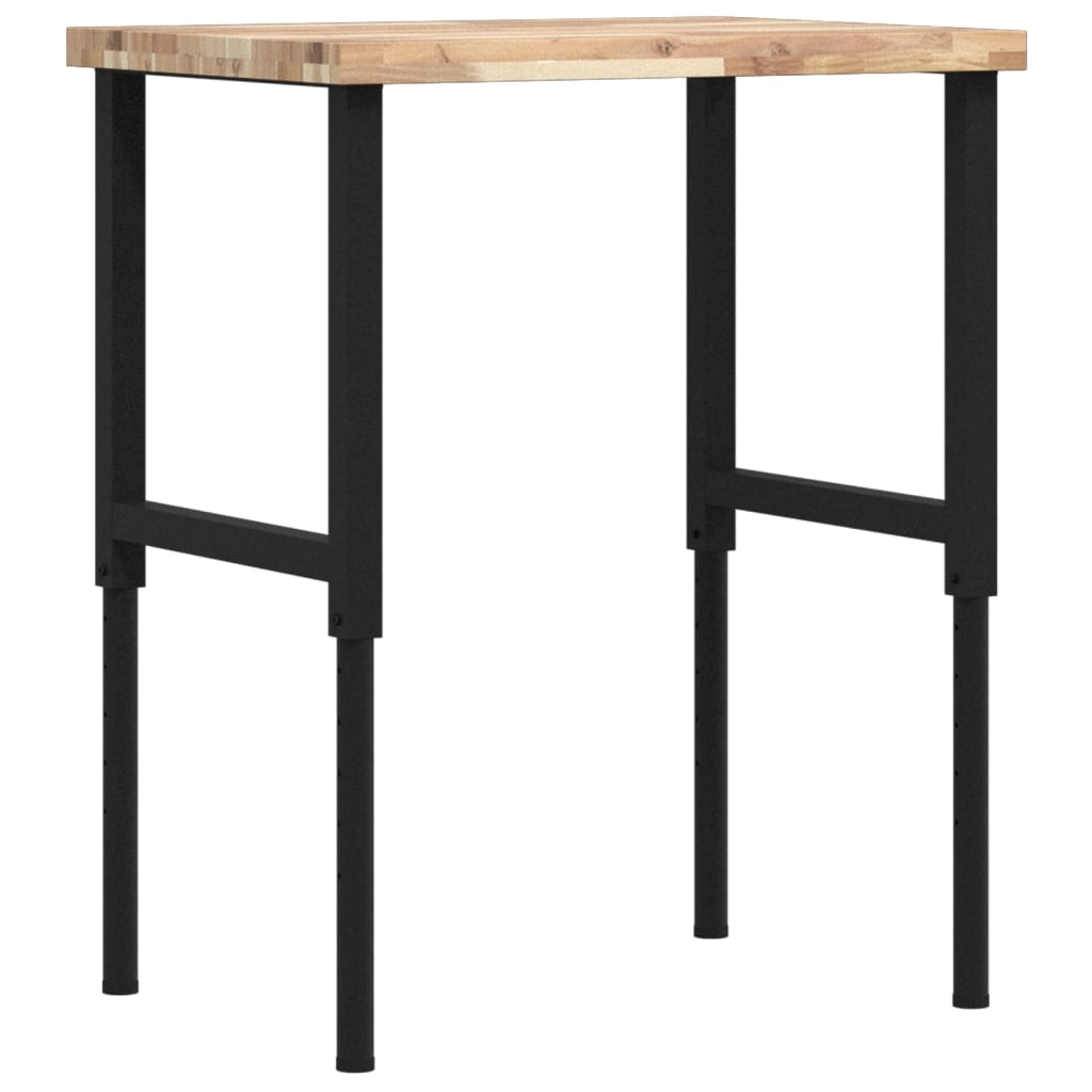 Radni stol 80x60x(73-99,5) cm masivno drvo bagrema pravokutni