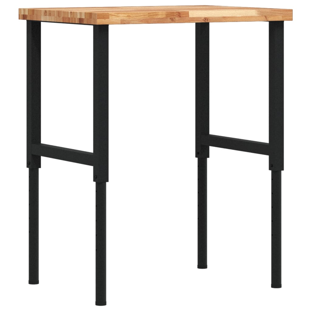 Radni stol 80x60x(73-99,5) cm masivno drvo bagrema pravokutni