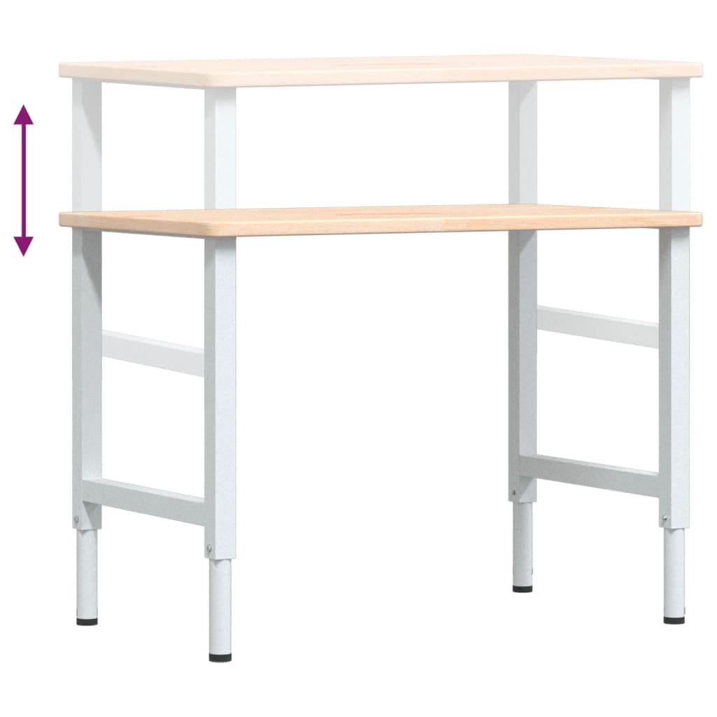 Radni stol 100x60x(71,5-98) cm od masivne hrastovine pravokutni