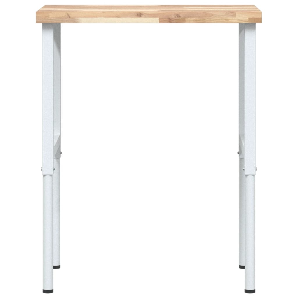 Radni stol 80x60x(73-99,5) cm masivno drvo bagrema pravokutni