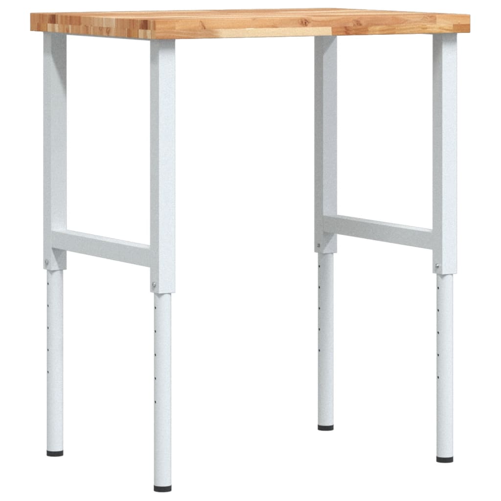 Radni stol 80x60x(73-99,5) cm masivno drvo bagrema pravokutni