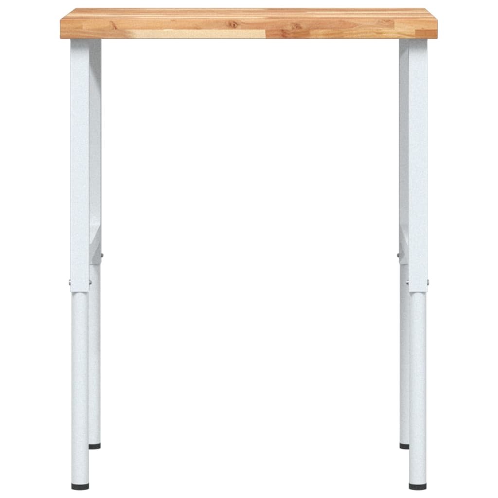Radni stol 80x60x(73-99,5) cm masivno drvo bagrema pravokutni