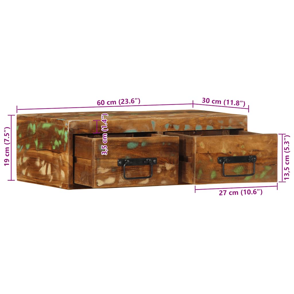 Zidni TV ormarić 60x30x19 cm Obrađeno puno drvo