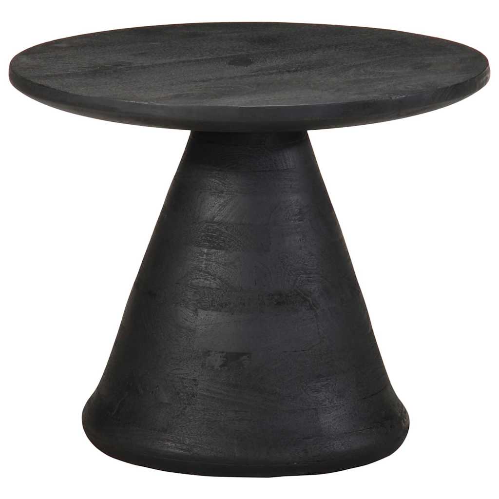 Pomoćni stol crni Ø50x40 cm Puno drvo Mango