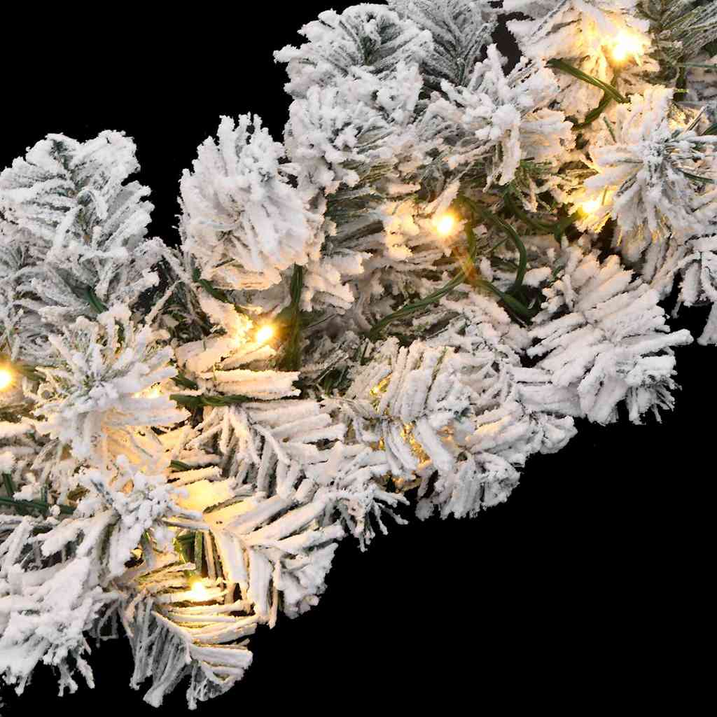 Božićni vijenac s LED svjetlima zeleni 10 m PVC