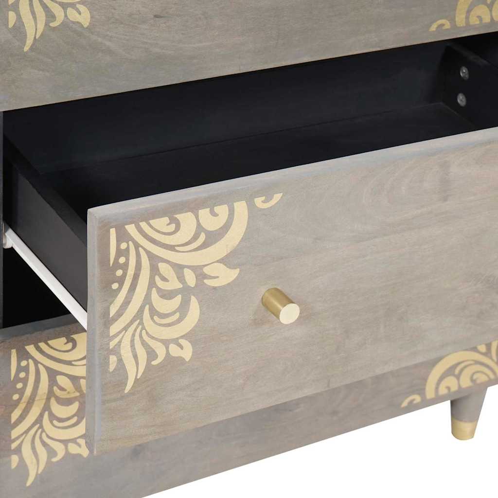 Kreveta s ladicama 2 pcs Siva 60 x 33 x 75 cm Čvrsto drvo manga