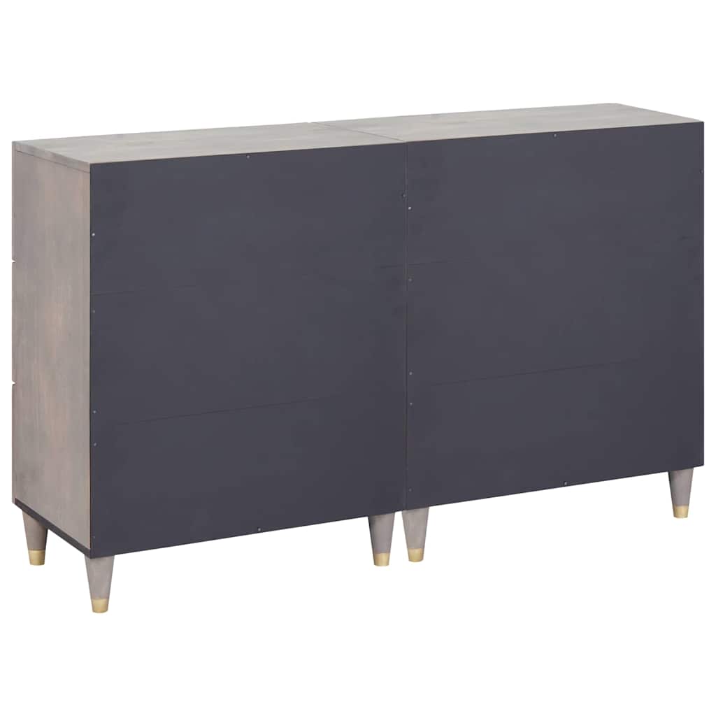 Kreveta s ladicama 2 pcs Siva 60 x 33 x 75 cm Čvrsto drvo manga