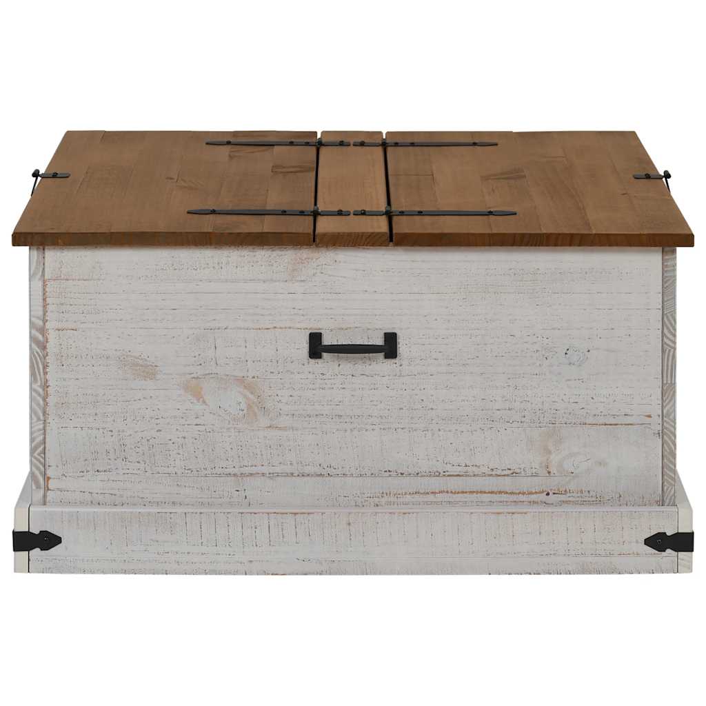 Škrinja za pohranu HALDEN bijela 91x91x47 cm puno drvo bor
