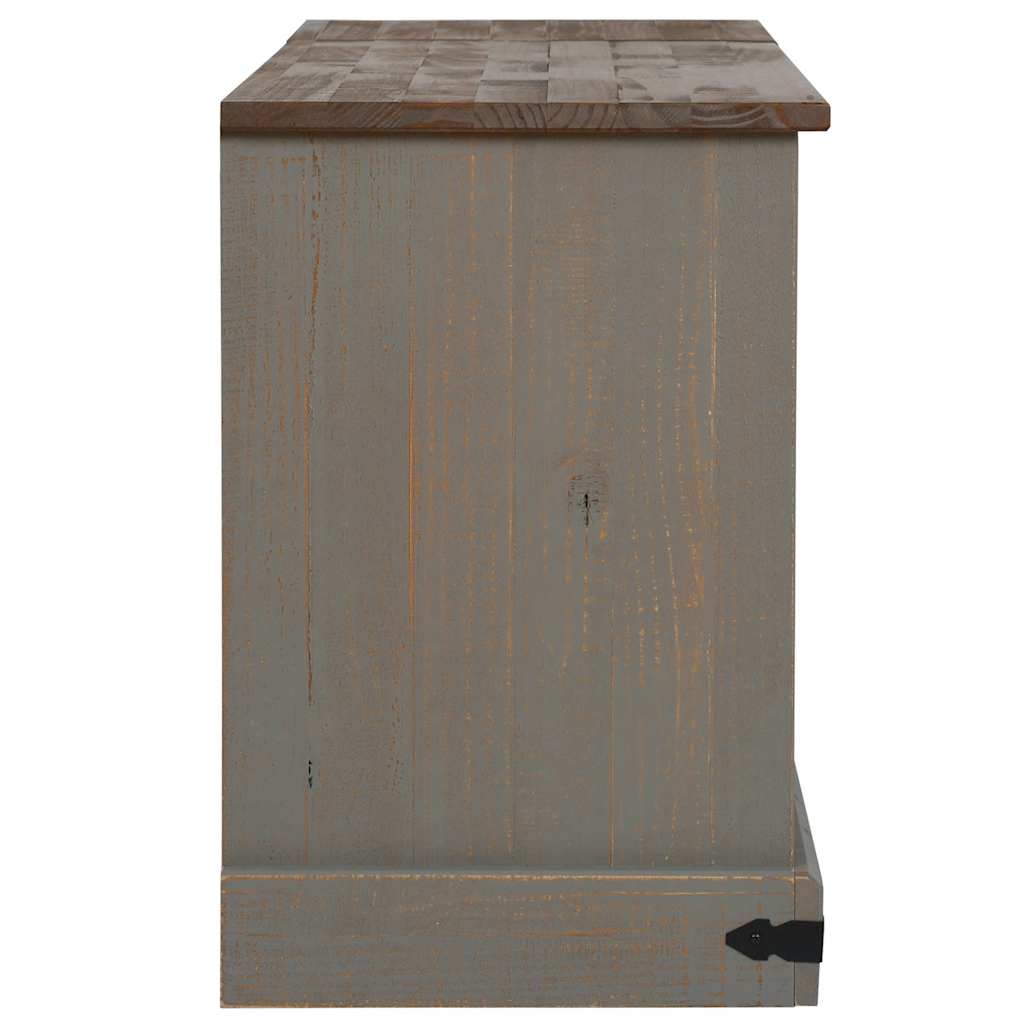 TV ormarić HALDEN 2 klizna vrata sivi 150x40x60 cm puno drvo