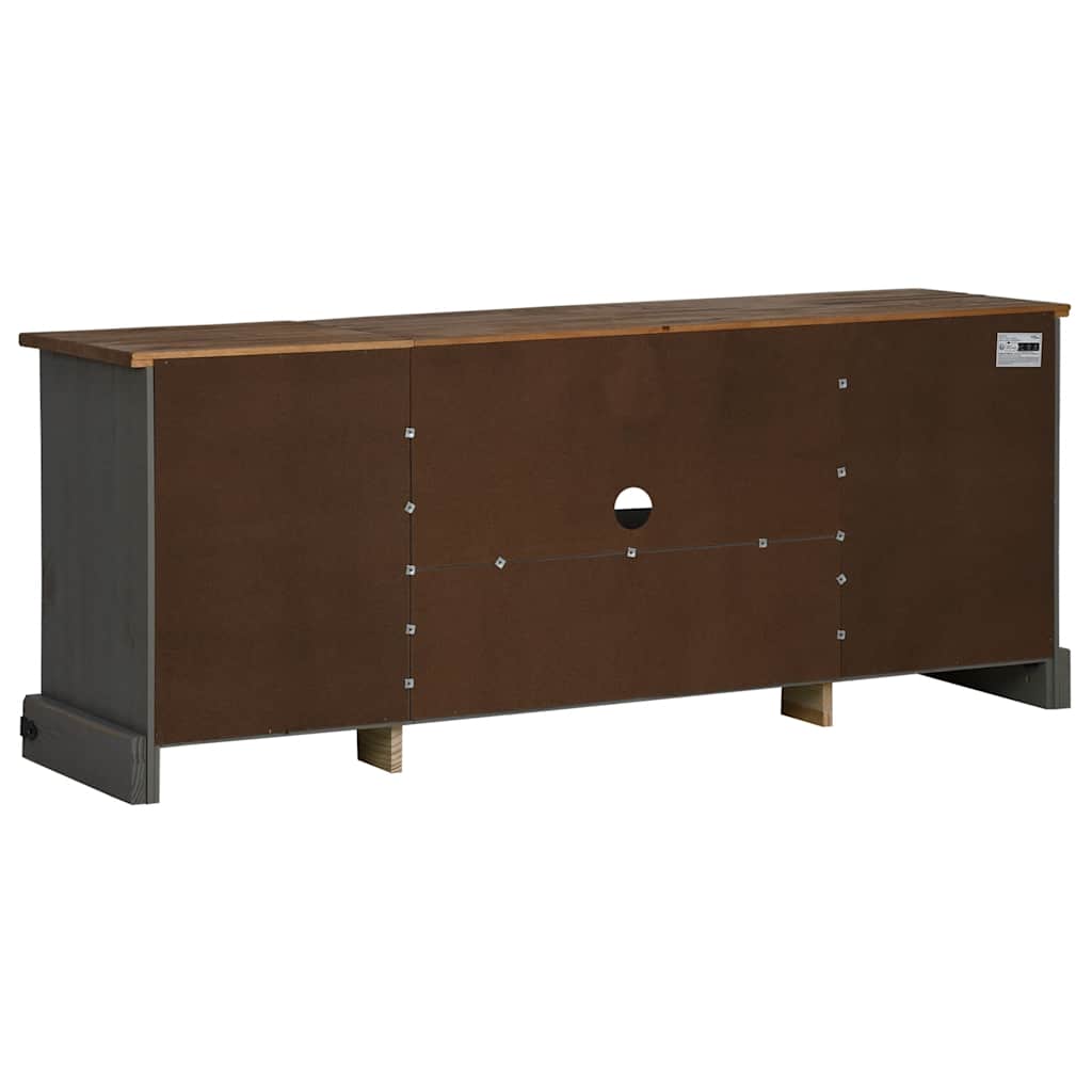 TV ormarić HALDEN 2 klizna vrata sivi 150x40x60 cm puno drvo