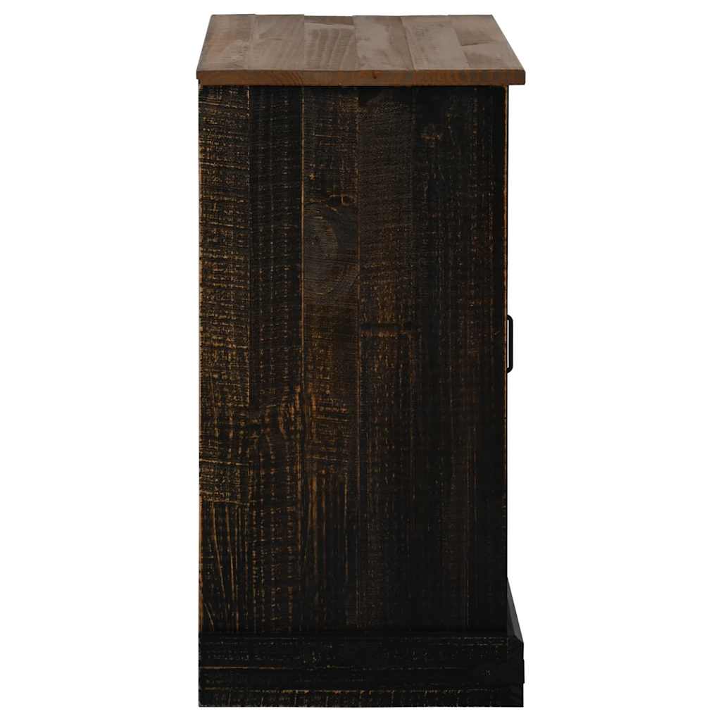 Komoda HALDEN s kliznim vratima crna 80x40x80 cm puno drvo