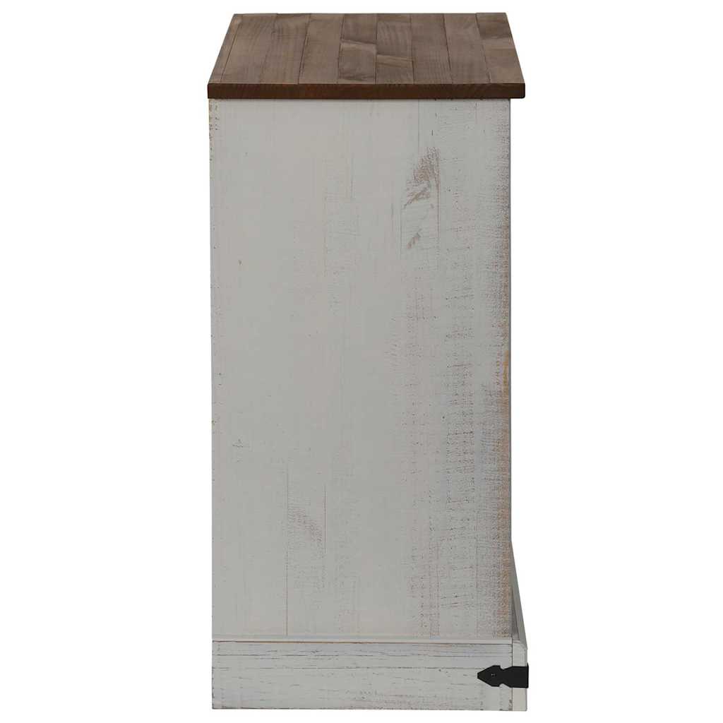 Komoda HALDEN s kliznim vratima bijela 80x40x80 cm puno drvo