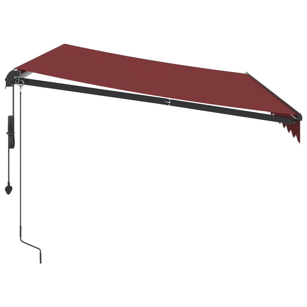 Tenda na automatsko uvlačenje s LED svjetlima bordo 350x250 cm